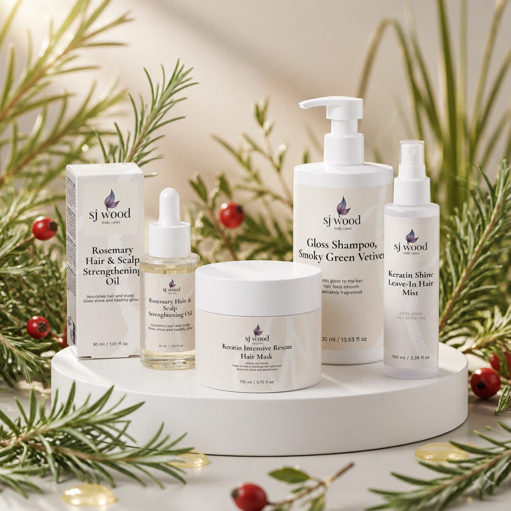 This is the picture of the SJ Wood Hair Collection products.