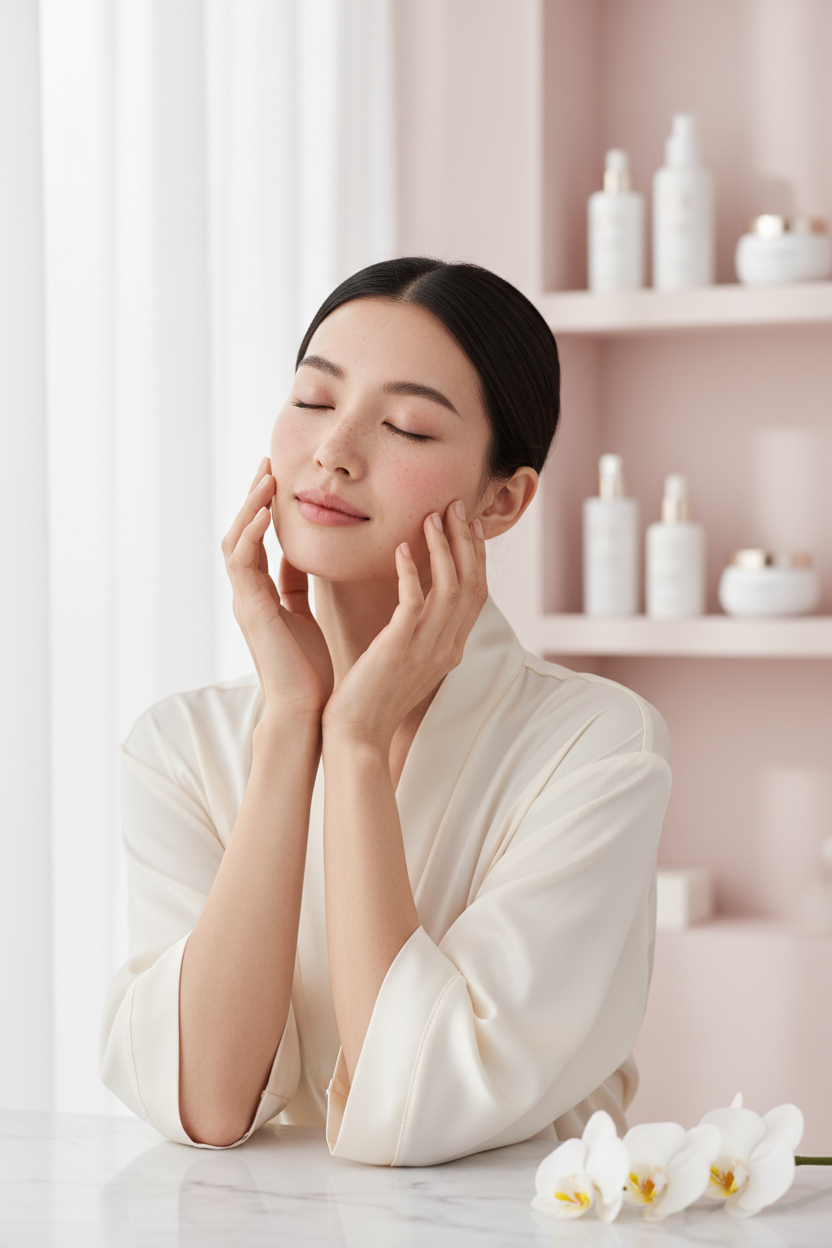 This is a picture of a lady with sensitive skin.